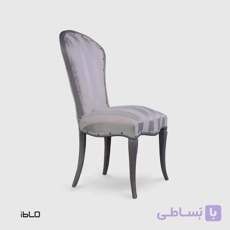 صندلی چوبی نئوکلاسیک لنا (طوسی روشن)