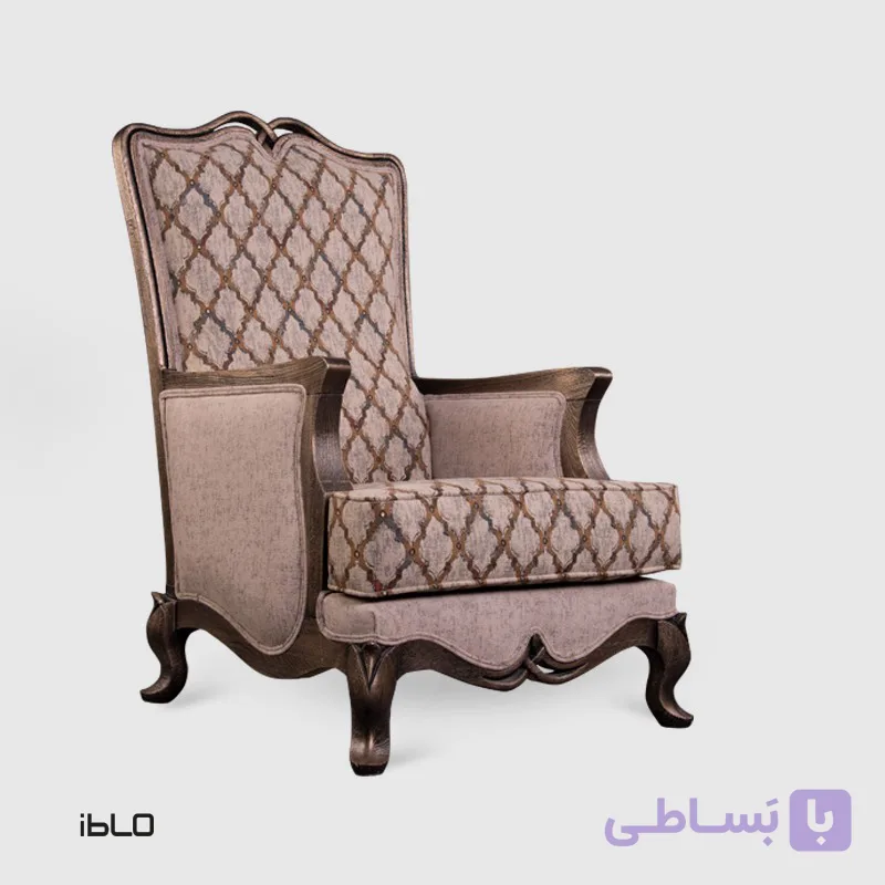 مبل یک نفره نئوکلاسیک لیونا (طرح‌دارنسکافه ای)