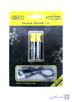 باتری شارژی type-c AAA دو عددی BYZ مدل BL-3002