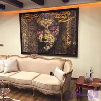 تابلو بوم چهره و خوشنویسی باشعر مشیری تو کیستی، که من اینگونه بی تو بی تابم از گالری چارگوش مدل 2257