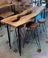 میز کانتر چوب و شیشه