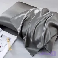 یک جفت روبالشتی ساتن ذغالی زیپدار سایز 50 در ۷۰