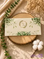 کارت عروسی سه لت سبز گلدار | کارت دعوت طلاکوب Save The Date
