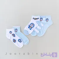جوراب پنبه زنانه طرح دورامون