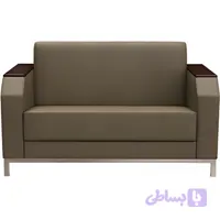 مبل دو نفره شیزن پایه کروم دسته چوبی S920N2