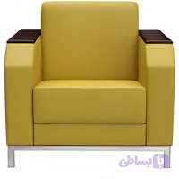 مبل تک نفره با پایه کروم دسته چوبی شیزن مدل S920N1