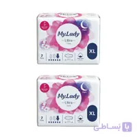 نوار بهداشتی نازک شب مای لیدی مدل Silky Soft سایز خیلی بزرگ دو بسته 7 عددی