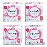 نوار بهداشتی نازک شب مای لیدی مدل Silky Soft سایز متوسط چهار بسته 10 عددی