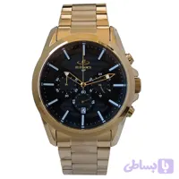 الگانس بند فلزی مردانه ساعت مشکی کرنوگراف سه موتور فعال تاریخ شمار ضدآب 22 ELEGANCE