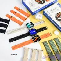 ساعت هوشمند اولترا مدل wisme-m2 با ایرپاد شیشه ای با 5 بند با رنگ بدنه مشکی