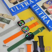 ساعت هوشمند اولترا wisme مدل x36 ultra3 با 10 بند رنگ نقره ای