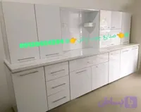 کابینت آشپزخانه هایگلس آماده حاضری یک متر زمینی یک متر دیواری 09120654394 کابینت مهدوی