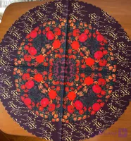 رومیزی گرد طرح گل و مرغ