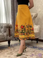 دامن_ طرح حاشیه گل زرد