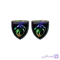 آرم سه بعدی هفت رنگ گلگیر پژو مدل Lion2021 مجموعه 2عددی کد173