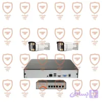 پکیج 2 عددی دوربین مداربسته 8 مگاپیکسل تحت شبکه 4K – IP- POE دید شب رنگی دارای میکروفون داخلی پیشرفته پلاک خوان تشخیص چهره سری IPB-8082WLA-POE-imenpad8082wla