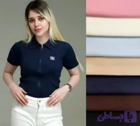 پلوشرت تمام زیپ نیم استین گلدوزی میوتا سایز ۴۴