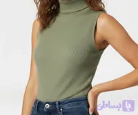کراپ حلقه یقه اسکی کبریتی پنبه فری سایز تا ۴۴