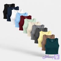 کراپ تاپ حلقه زنانه نخ پنبه محصول صادراتی پک 12 عددی