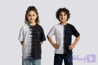 تیشرت بچگانه تای دای ( شیبوری ) دارک مود سفید و مشکی