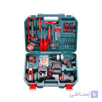 دریل شارژی ۲۰ ولت چکشی با لوازم رونیکس مدل RS8620