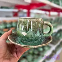 ست فنجان و نعلبکی سرامیکی الماس ماربل