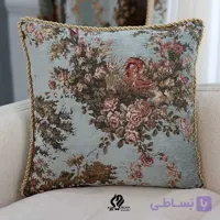 کوسن مربعی فلورا آبی طرح گل
