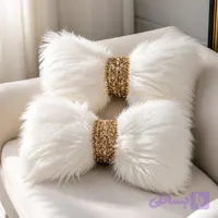 کوسن پاپیون Fur گره پولکی مجموعه 2 عددی