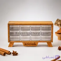 جا ادویه شیک چوب روس | 12 کشو اکرولیک ، نظم دهنده لوکس آشپزخانه