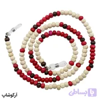 بند عینک از جنس چوبی و رنگ قهوه‌ای، سفید و قرمز مدل 993011