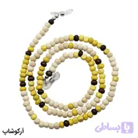 بند عینک از جنس چوبی و رنگ قهوه‌ای، سفید و زرد مدل 993010
