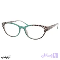 عینک مطالعه زنانه نزدیک بین نمره +2.50 (به همراه قاب و دستمال)، رنگ سبز لولا فنری مدل Y18132