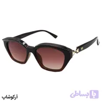 عینک آفتابی زنانه DIOR با فریم گربه ای، قهوه ای رنگ و لنز قهوه ای سایه روشن مدل A80049