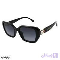 عینک آفتابی تیفانی با فریم مستطیلی شکل، مشکی رنگ و عدسی دودی سایه روشن مدل A80043