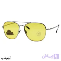 عینک دید در شب راندولف با فریم نقره ای رنگ، مربعی شکل، لنز سنگ و زرد رنگ مدل RE58