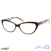 عینک مطالعه نزدیک بین نمره +2.75 با فریم رنگ قهوه‌ای، شکل گربه‌ای (بهمراه قاب و دستمال) مدل FB2006