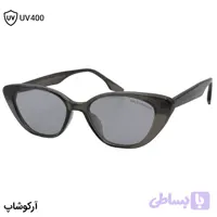 عینک آفتابی زنانه BALENCIAGA با فریم شکل چشم گربه‌ای، رنگ طوسی براق، دسته سیم‌دار و لنز دودی تیره مدل 8850