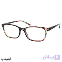 عینک مطالعه نمره +2.00 نزدیک بین با فریم چند رنگ (تیره) و مستطیلی شکل مدل T5616