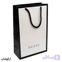 بگ، پاکت و ساک دستی هدیه عینک گوچی (GUCCI) با طراحی رنگ سفید و مشکی مدل 992980