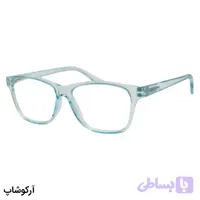 عینک مطالعه نزدیک بین نمره +1.50 (به همراه قاب و دستمال)، رنگ آبی براق و دسته فنردار مدل 8855