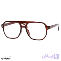 عینک مطالعه نزدیک بین نمره +2.50 با فریم خلبانی، قهوه ای رنگ و دسته فنردار مدل 331