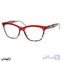 عینک مطالعه زنانه نزدیک بین نمره +2.00 با فریم قرمز لولا فنری (بهمراه قاب و دستمال) مدل Y18164