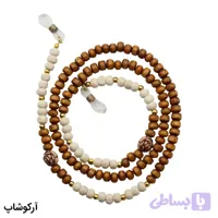 بند عینک از جنس چوبی و رنگ سفید و قهوه‌ای مدل 993006