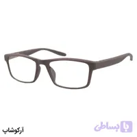 عینک مطالعه نزدیک بین نمره +2.25 با فریم طوسی مات و تیره، شکل مستطیلی و دسته فنردار مدل XS5022