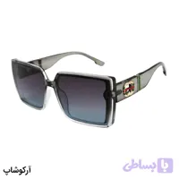 عینک آفتابی مربعی GUCCI با فریم طوسی رنگ، از جنس کائوچو و لنز دودی هایلایت مدل 3374