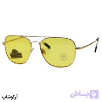 عینک دید در شب Randolph با فریم طلایی رنگ، مربعی شکل، لنز شیشه و زرد رنگ مدل RE58