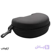 کیف عینک ورزشی با رنگ مشکی، زیپ دار و قلاب دار (سایز بزرگ و مناسب عینک چند کاوره) مدل 992786