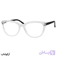 عینک مطالعه زنانه نمره +2.50 نزدیک بین (به همراه قاب و دستمال)، رنگ یخی و دسته فنری و مشکی مدل 18-9