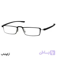 عینک مطالعه نمره +1.00 نزدیک بین با فریم مستطیلی، رنگ مشکی، جنس تیتانیوم، دسته TR، مشکی مات مدل L5018BK