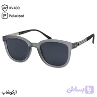 عینک آفتابی OGA MOREL با فریم مربعی شکل، رنگ طوسی مات و لنز دودی تیره و پلاریزه مدل P8227 - آرکوشاپ